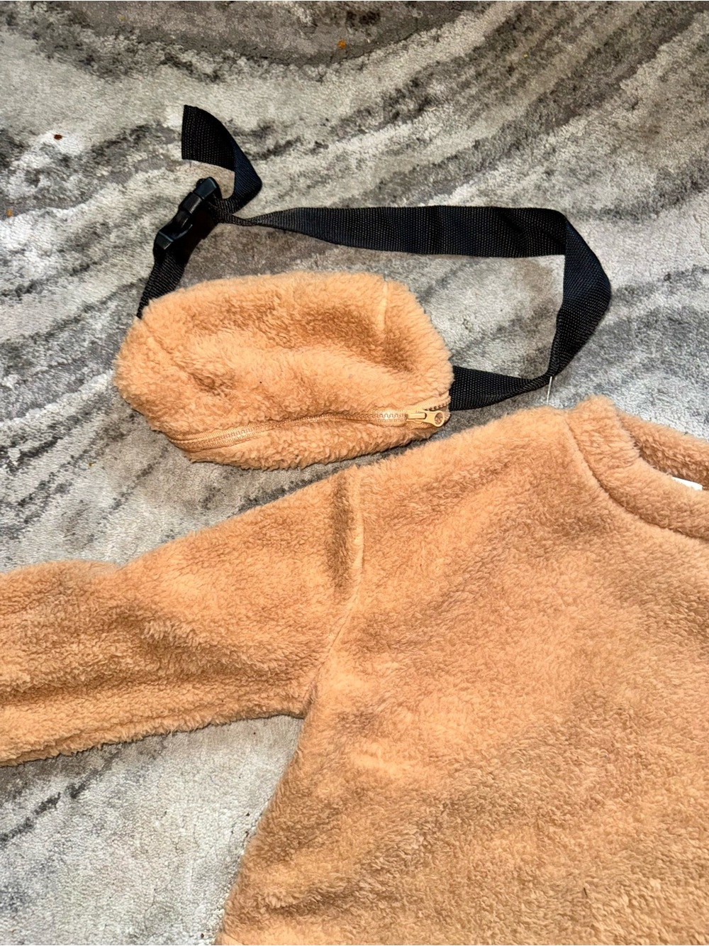 Fashion Nova Kids Cozy Fleece Pajama Set in Camel - Picture 5 of 7
